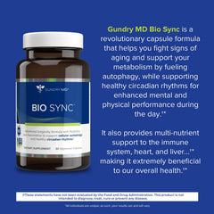 Gundry MD Bio Sync packaging shows circadian rhythm optimization benefits