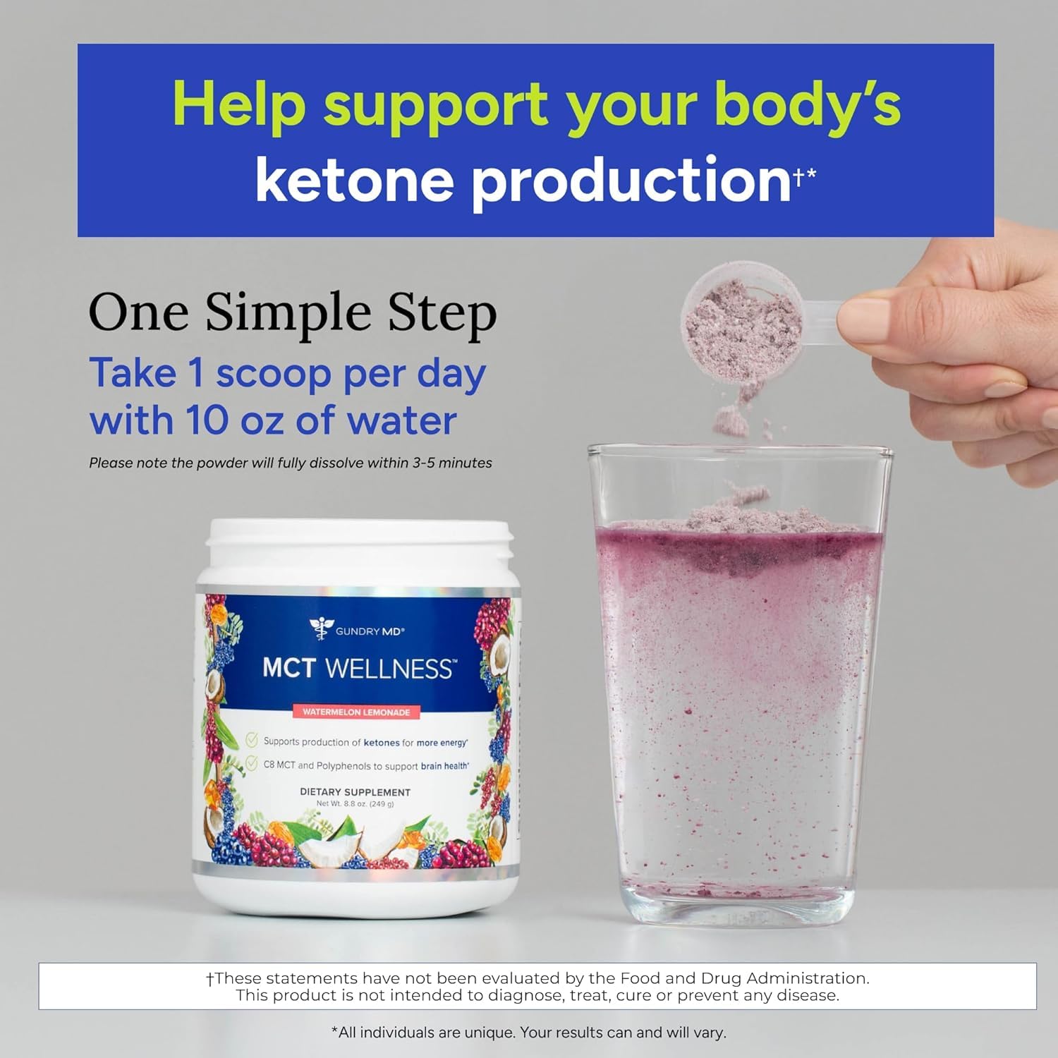 Prepared glass of watermelon lemonade MCT Wellness for a refreshing, mixable beverage.