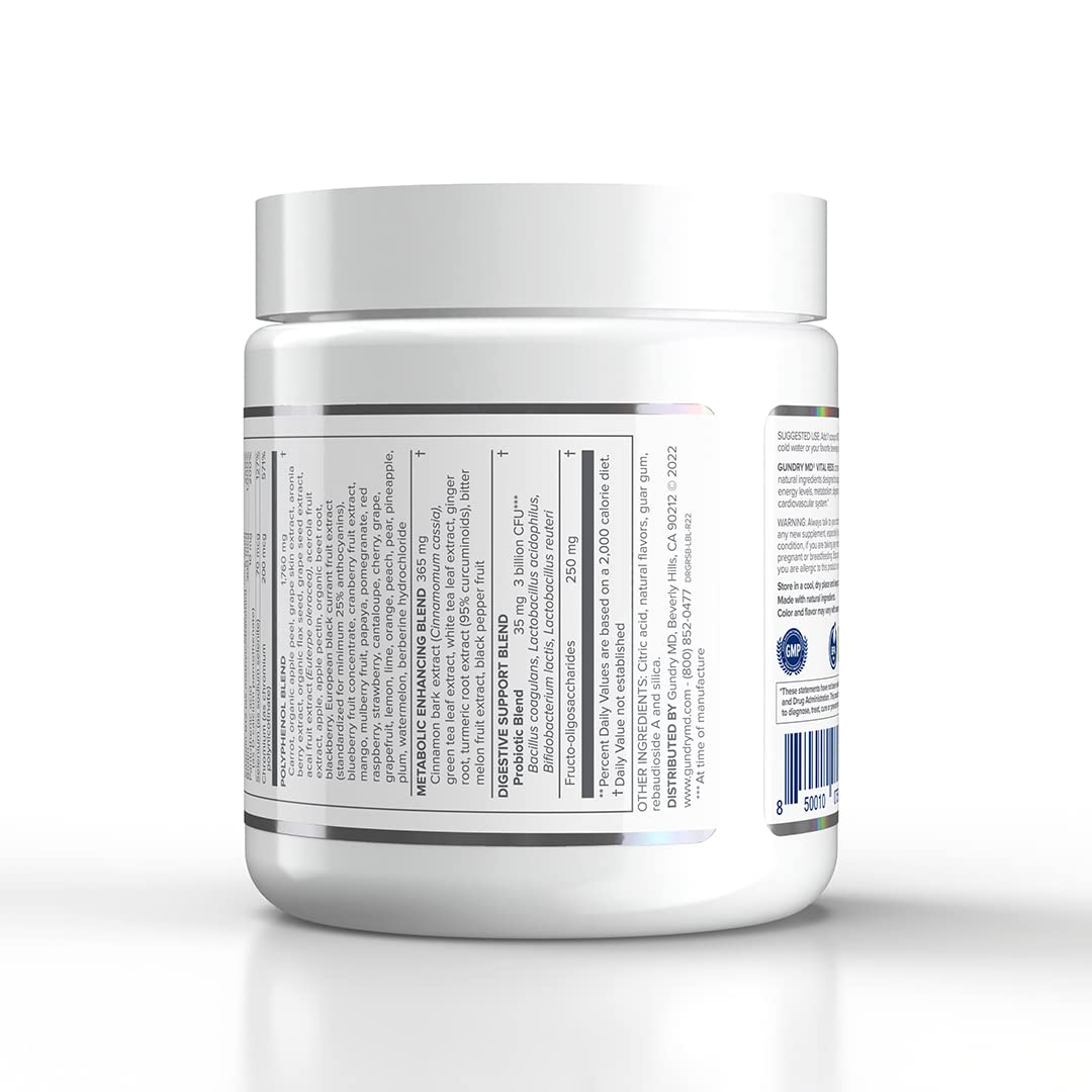 Gundry MD Vital Reds ingredients panel highlighting polyphenols.