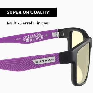 GUNNAR Enigma blue light blocking helps with screen time.