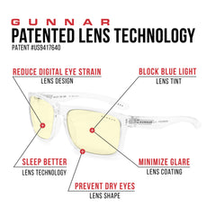 GUNNAR Intercept side-frame design emphasizes comfort during extended screen time.