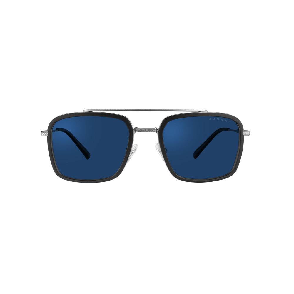 GUNNAR Stark Industries Edition blue light sunglasses front view, highlighting lightweight frame for screen work