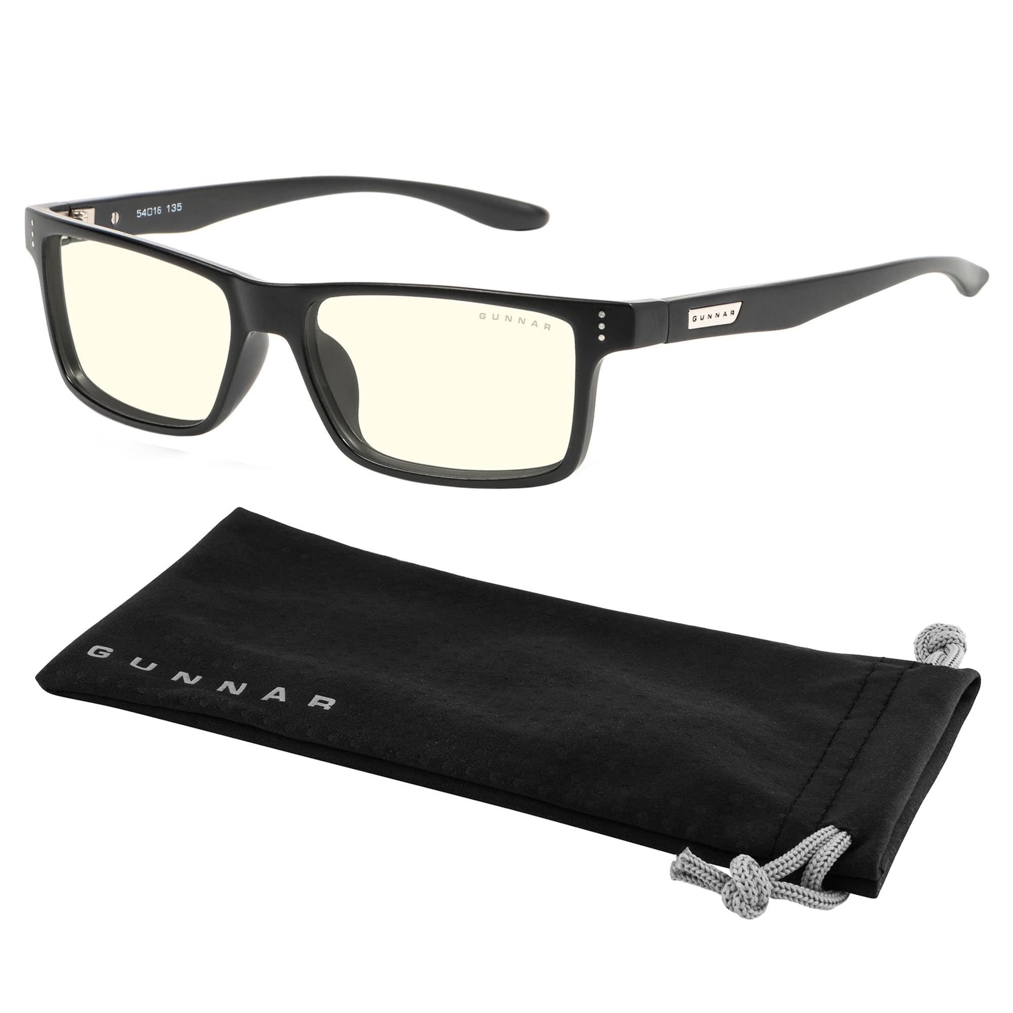 Gunnar Vertex gaming setup scene with screen glow and clear lens for comfortable viewing