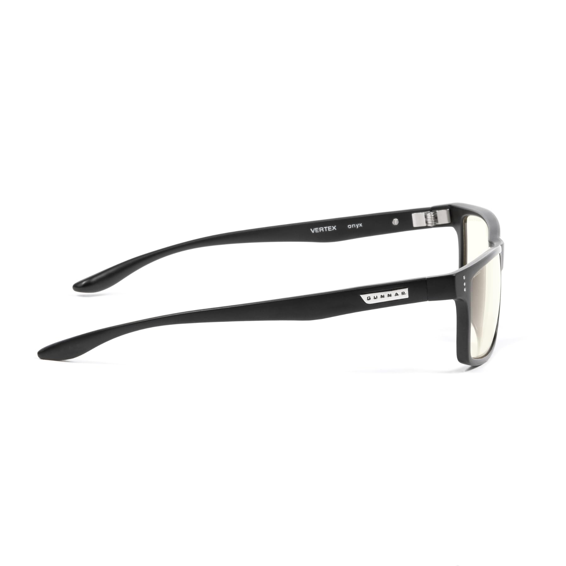 Gunnar Vertex onyx temple detail highlights durable hinges
