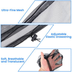 GuoluvSoo adjustable drawstring head net fits over hats for comfortable all-day wear.