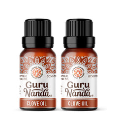 GuruNanda Clavo, botella de vidrio ámbar para aromaterapia y masajes.