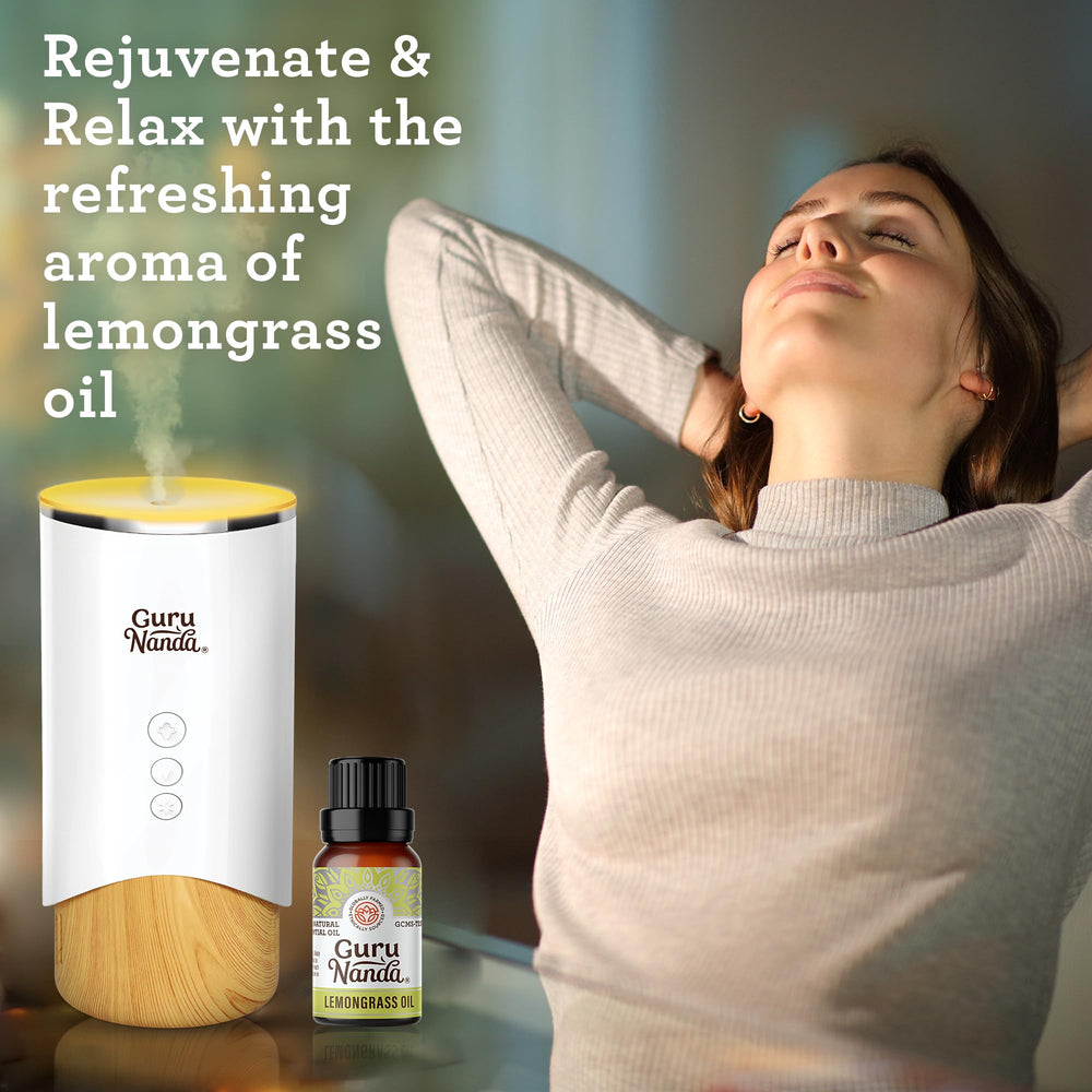 GuruNanda Aceite esencial Lemongrass para recetas caseras de aromaterapia.