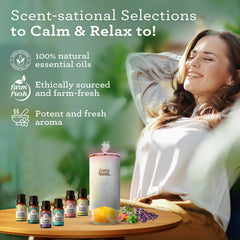 GuruNanda Eucalyptus essential oil in amber bottle for invigorating aroma.