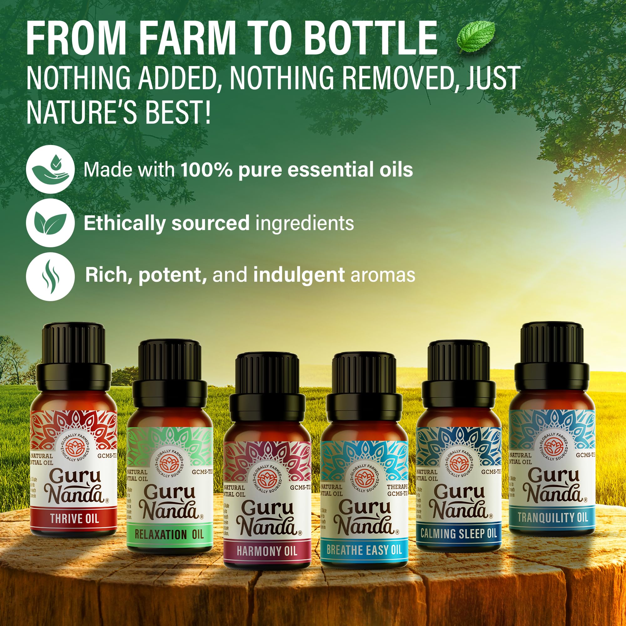 GuruNanda Relaxation bottle near bath setup for spa-like unwinding