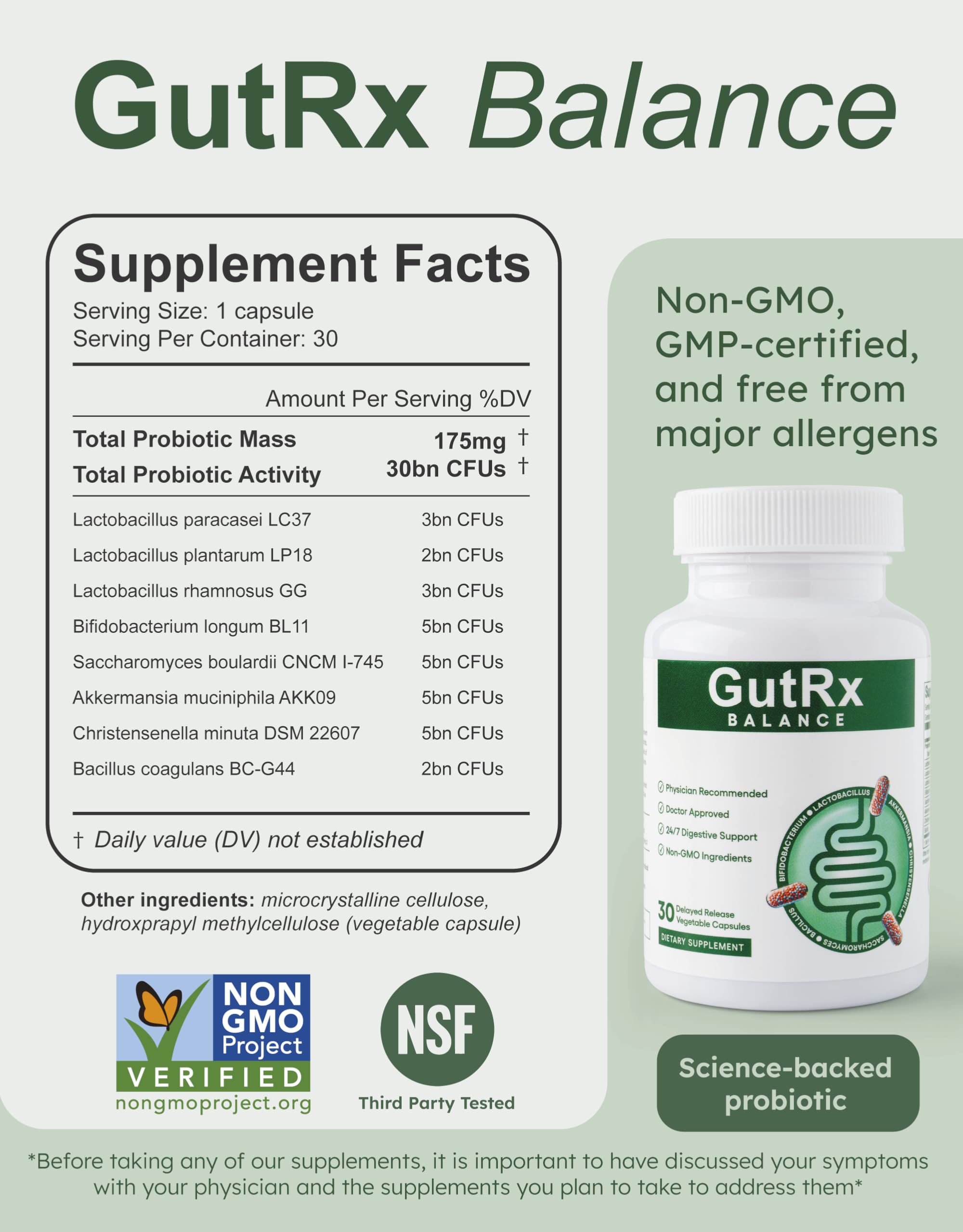 GutRx Balance may support immune health and gut motility