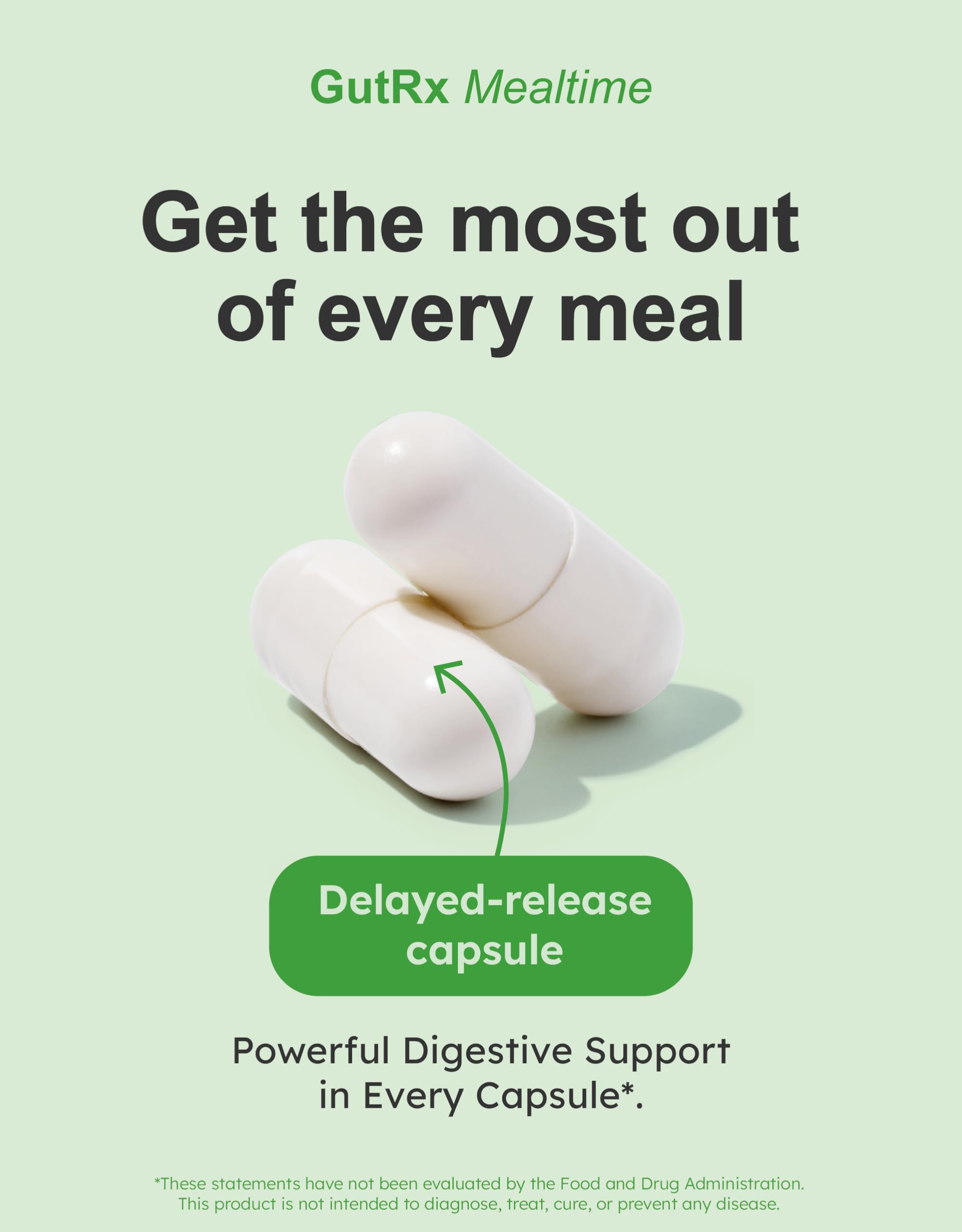 GutRx Mealtime serving scoop with capsules for easy dosing.
