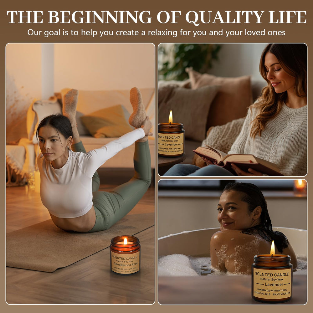 GUYHNE Sandalwood Rose jar candle for earthy floral warmth