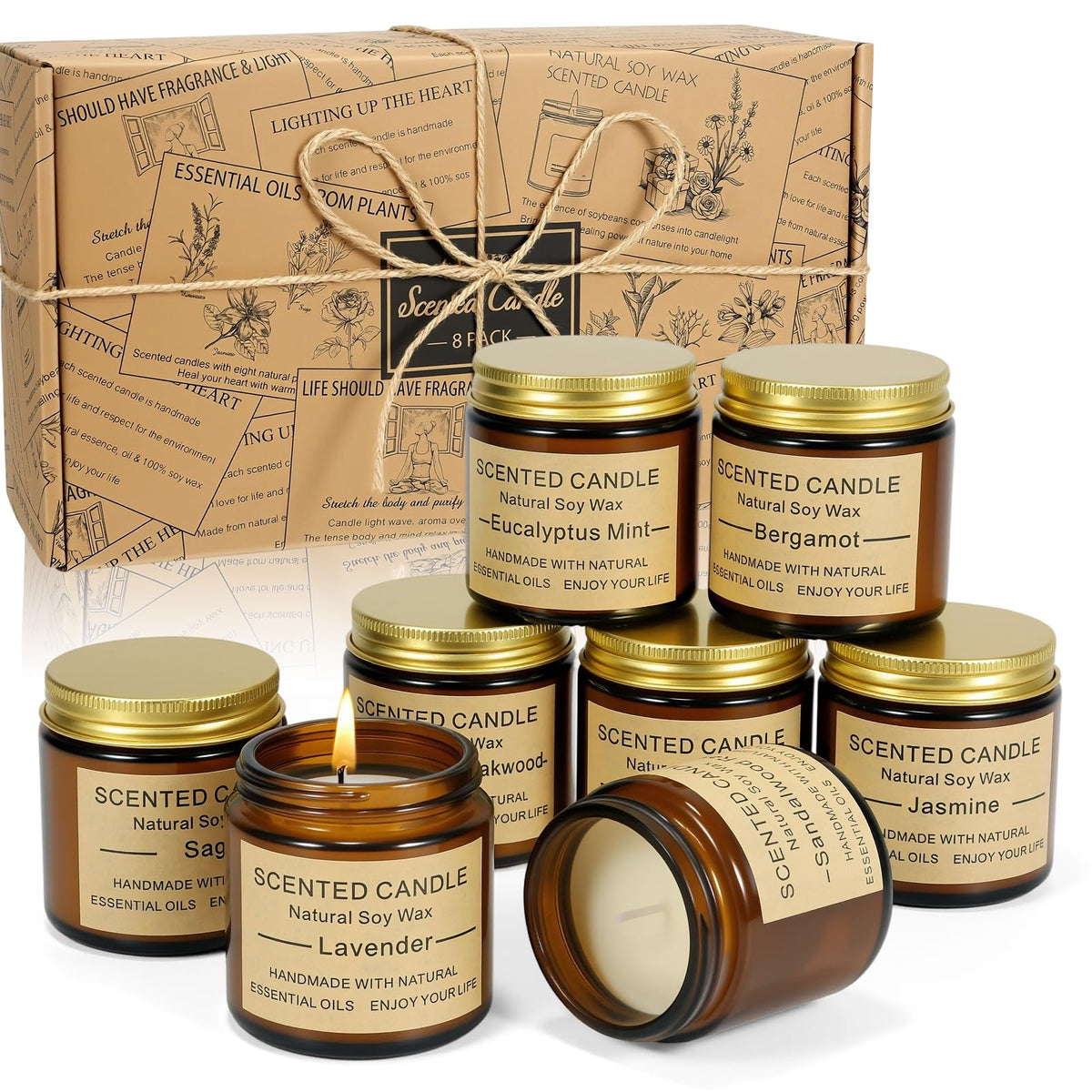 GUYHNE Vanilla jar candle for warm ambience and cozy evenings