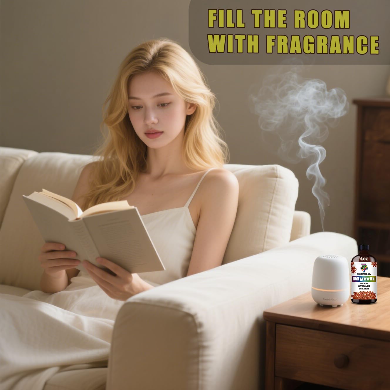 GV77ZF Myrrh oil with leakproof dropper cap for mess-free diffusing and use.