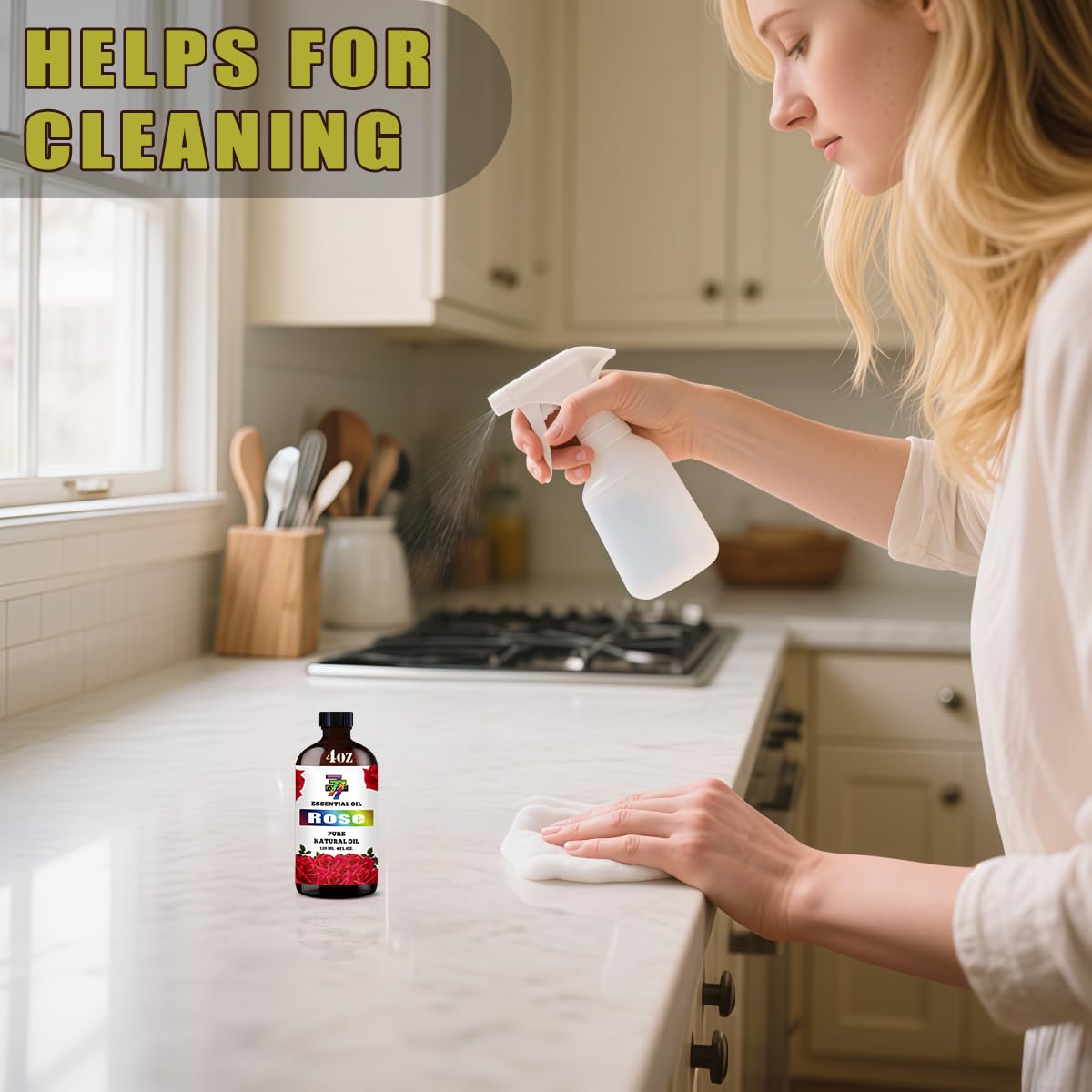 GV77ZF Rose Essential Oil enhances humidifier ambiance and room fragrance.