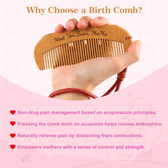 Gwabee wooden birth comb set in clean storage bag