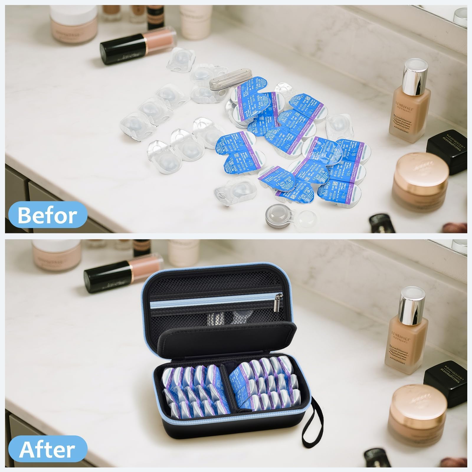 GWCASE compact design fits backpacks, purses, or makeup bags for travel or daily use.