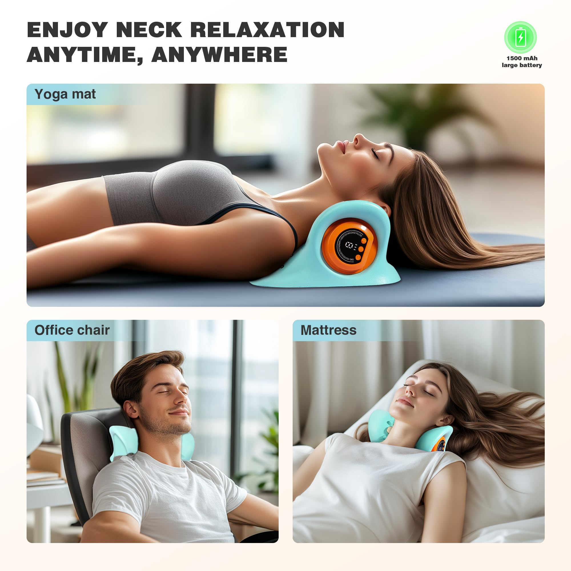 GYSIEN portable traction device with 1500mAh battery for travel use.