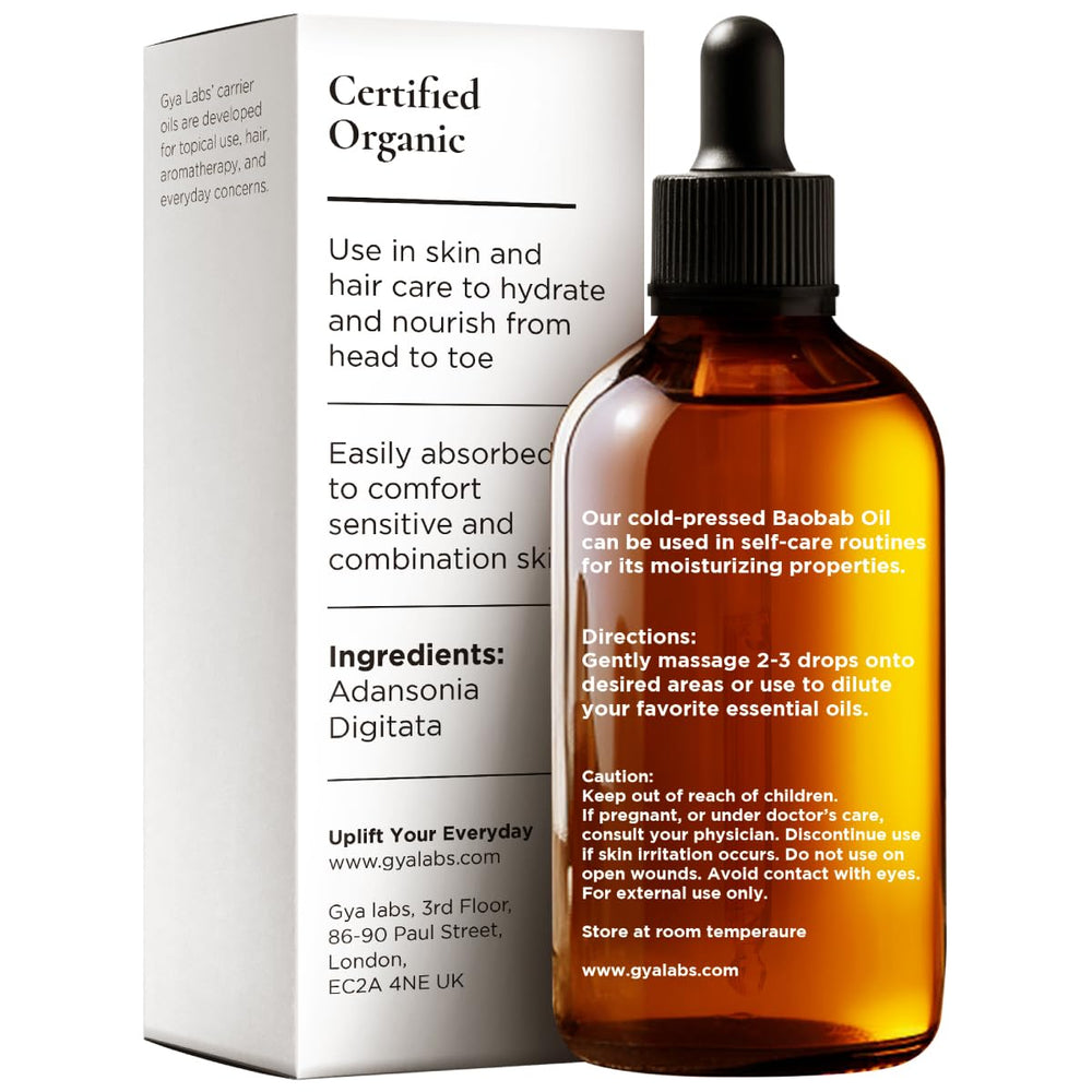 Gya Labs Baobab Carrier Oil on skin application showing gentle use
