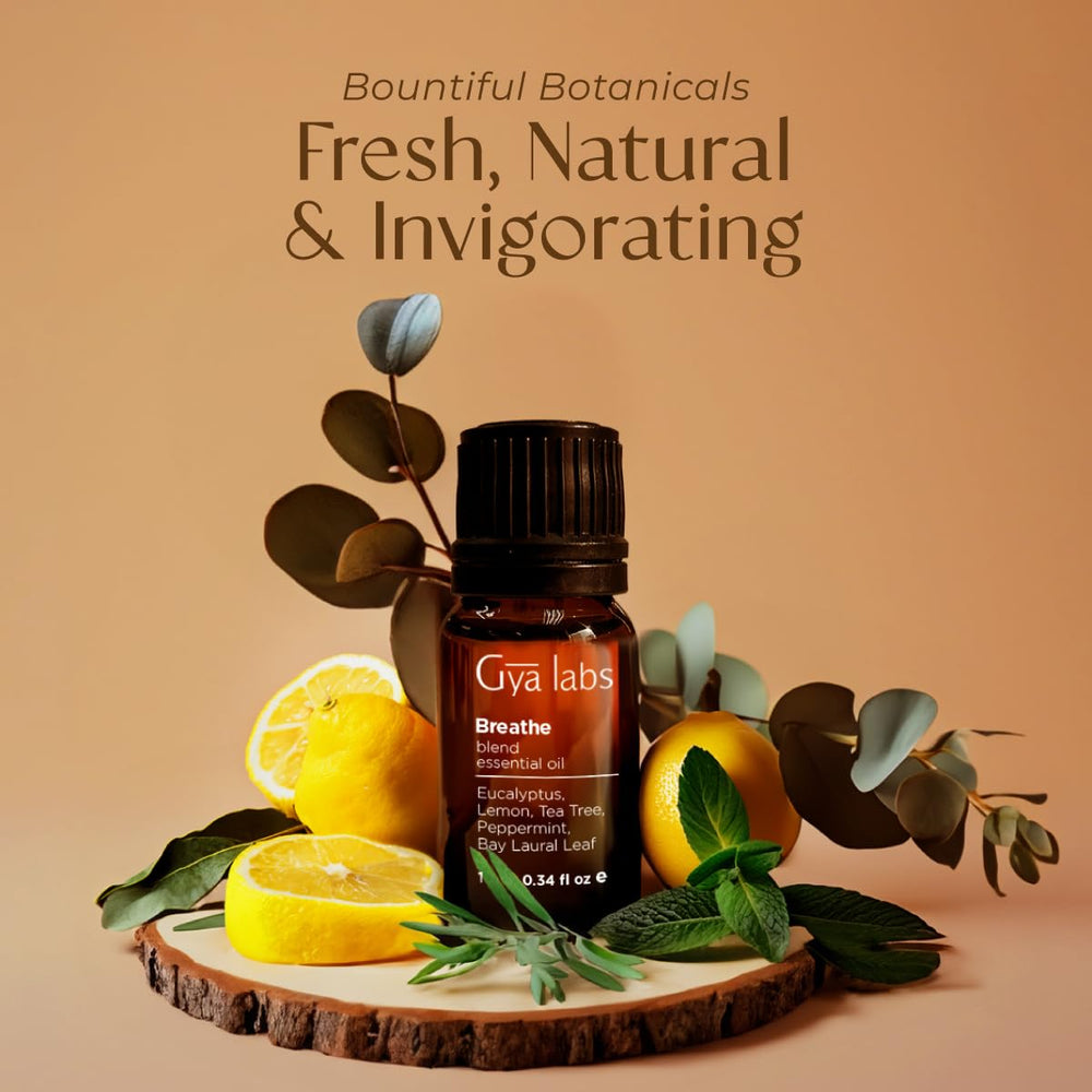 Close-up pour of Gya Labs Breathe oil blend for humidifier use.