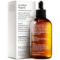 Gya Labs calendula oil dropper ready for scalp nourishment