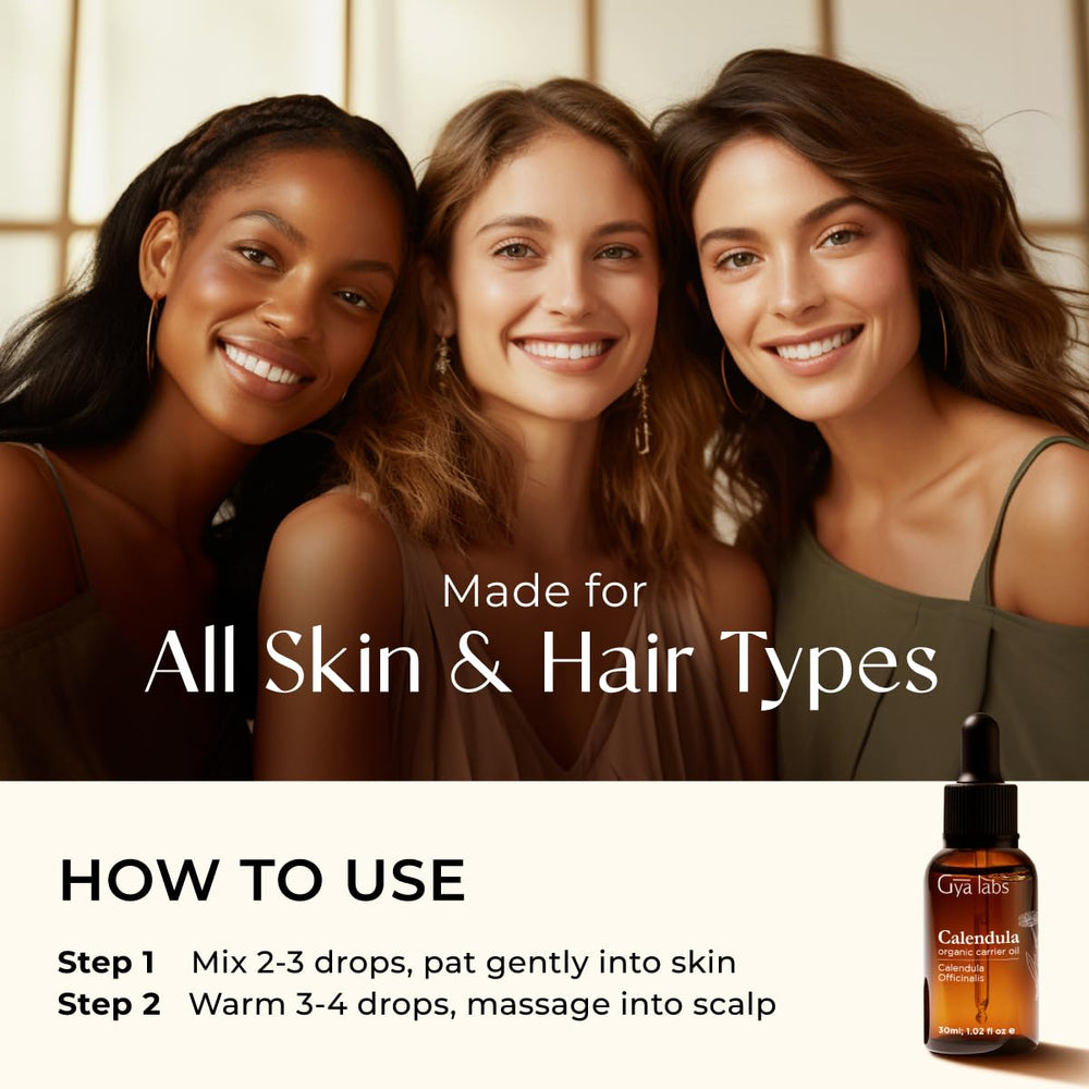 Gya Labs calendula oil on pet fur for gentle skin care