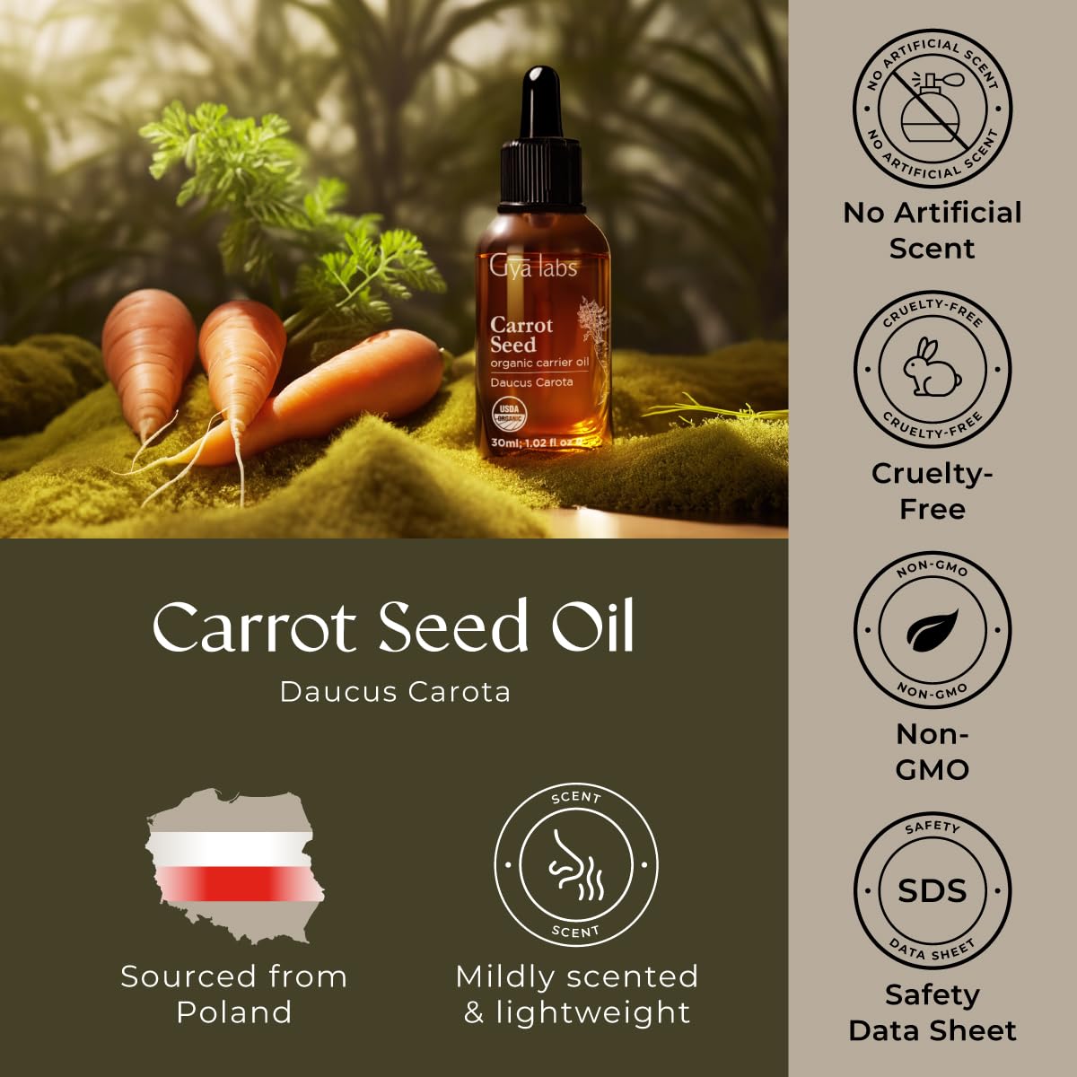 Gya Labs carrot seed oil after patch test safety guidance.