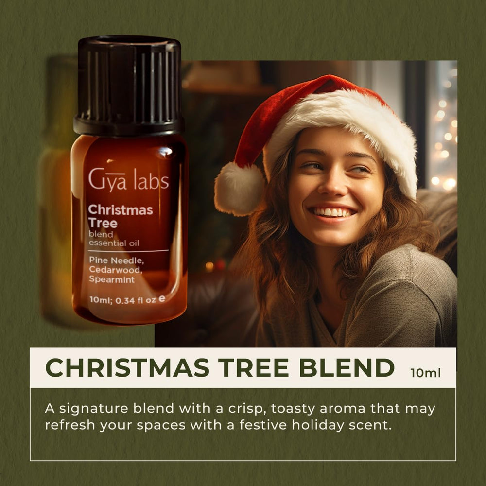 Gya Labs Christmas Tree Blend diffusing to create a festive atmosphere