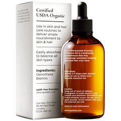 Gya Labs Evening Primrose Oil amber bottle shown for light hydration and protection