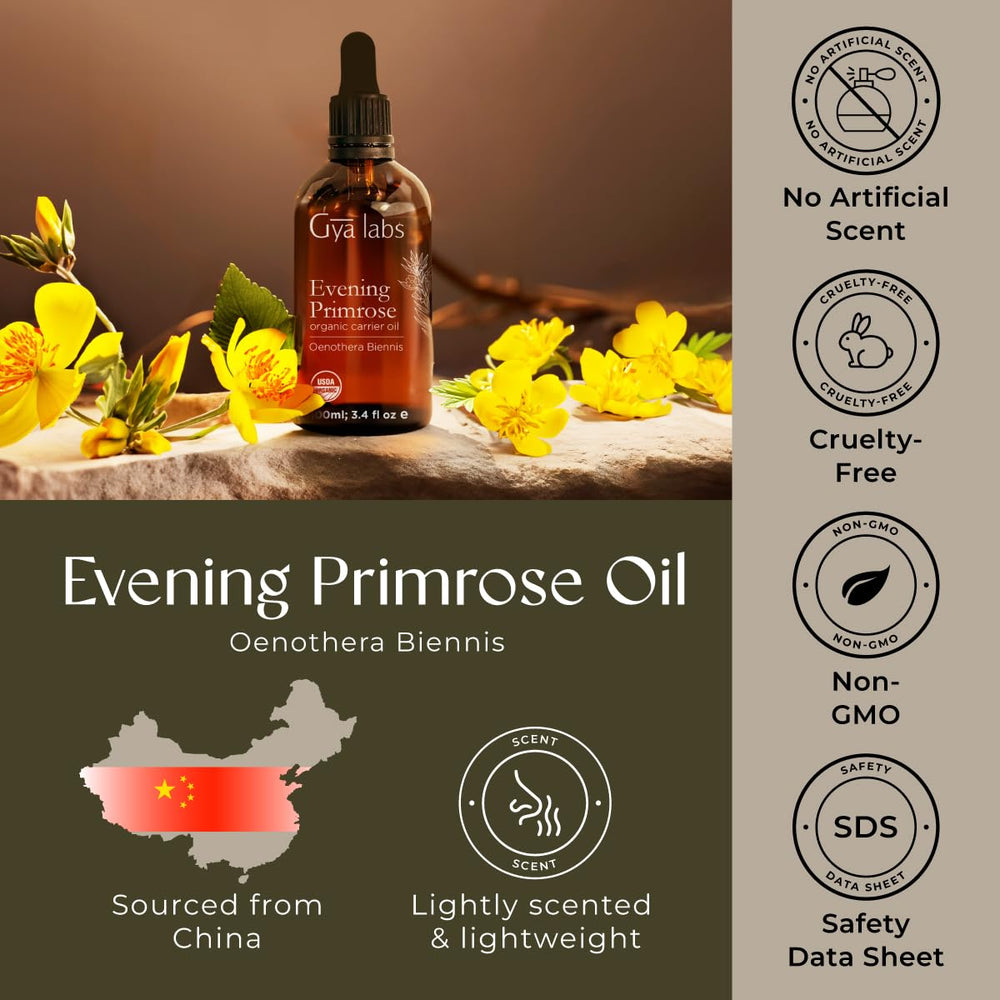 Gya Labs Evening Primrose Oil label closeup communicates brand trust and purity
