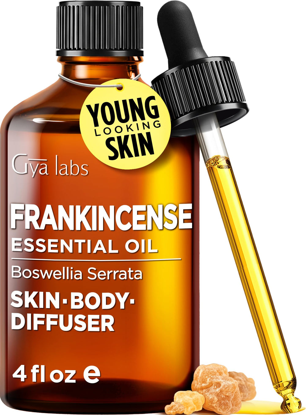 Gya Labs frankincense oil bottle for premium skin and diffuser use