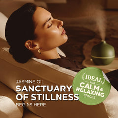 Gya Labs Jasmine Essential Oil diffuser scene for calming floral ambiance.