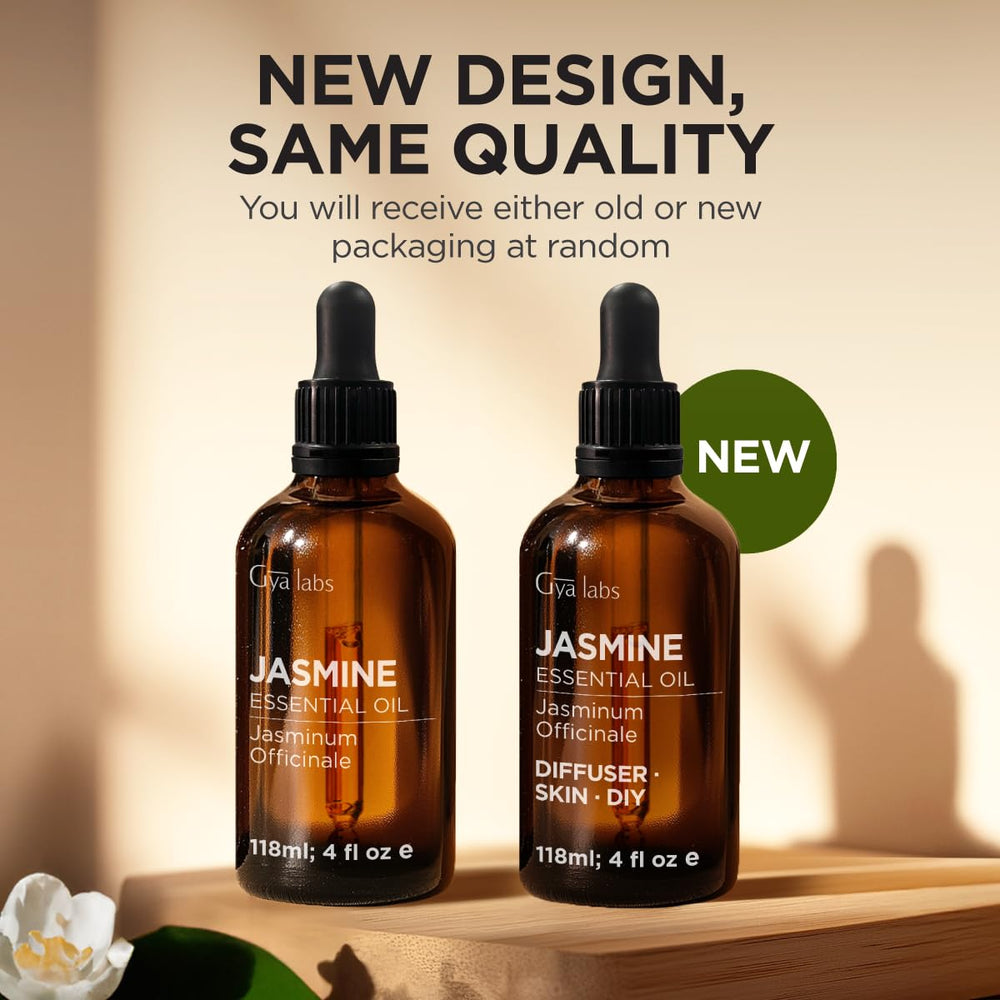 Gya Labs Jasmine Essential Oil packaged to preserve potency.