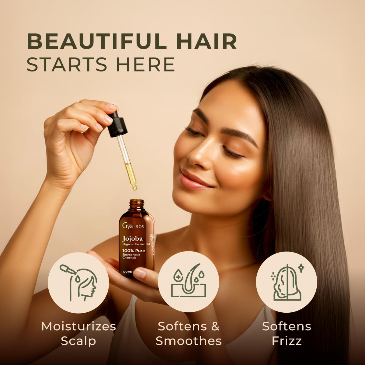Gya Labs Jojoba oil scalp massage helps soothe dryness