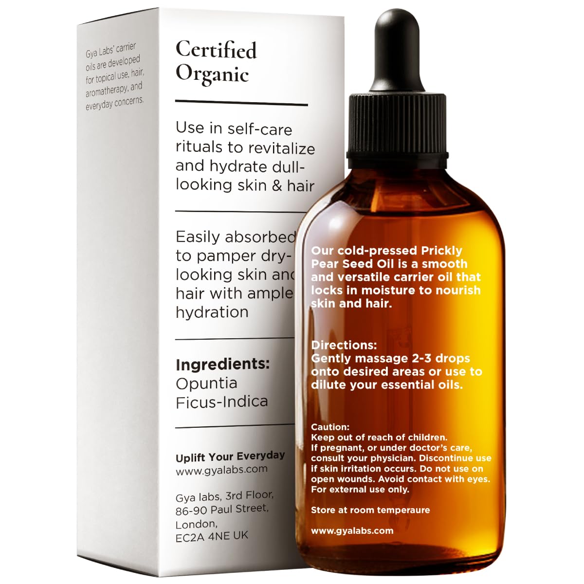 Gya Labs Prickly Pear Seed Oil dropper application on skin