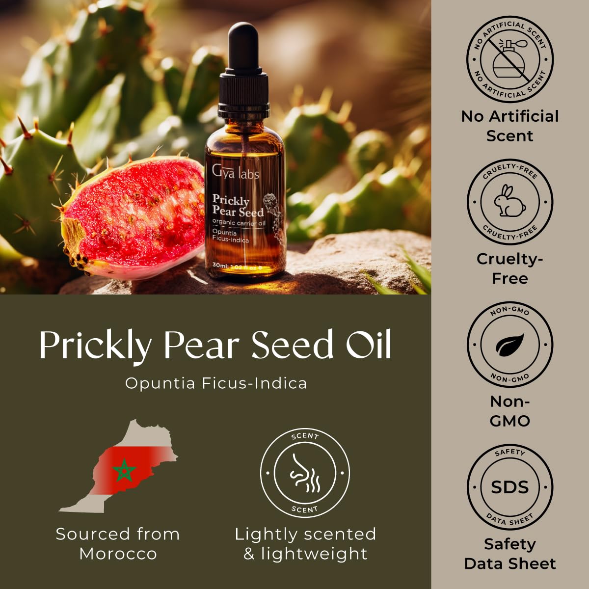 Gya Labs Prickly Pear Seed Oil blends with essential oils