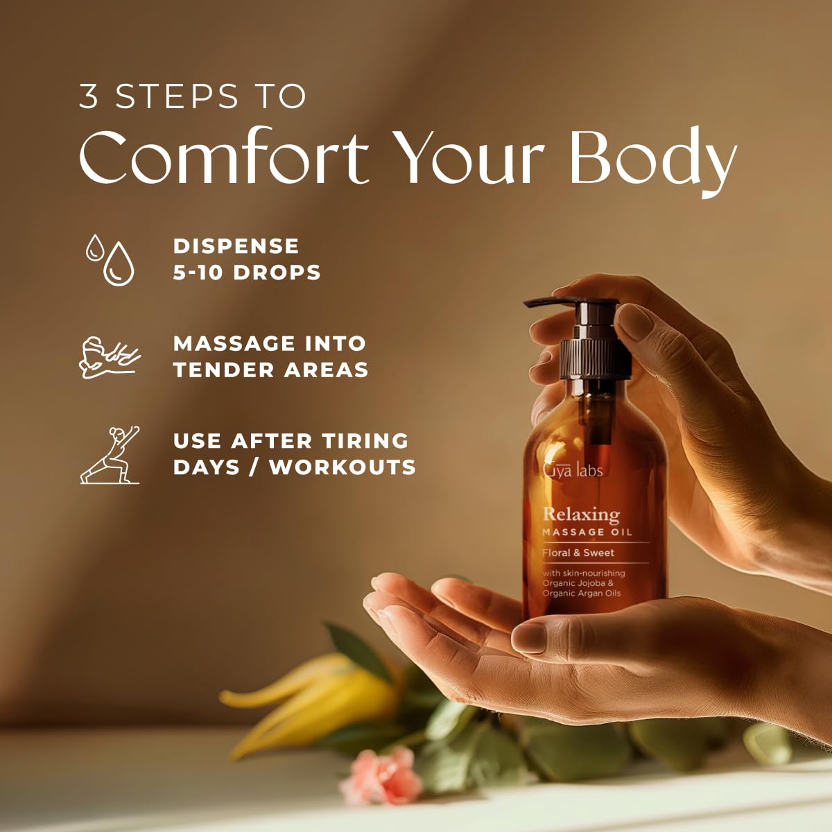 Gya Labs Relaxing Massage Oil skin-hydration promotes soft, moisturized skin after use