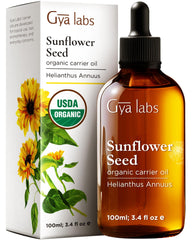Gya Labs Sunflower Carrier Oil bottle pour for quick skin hydration