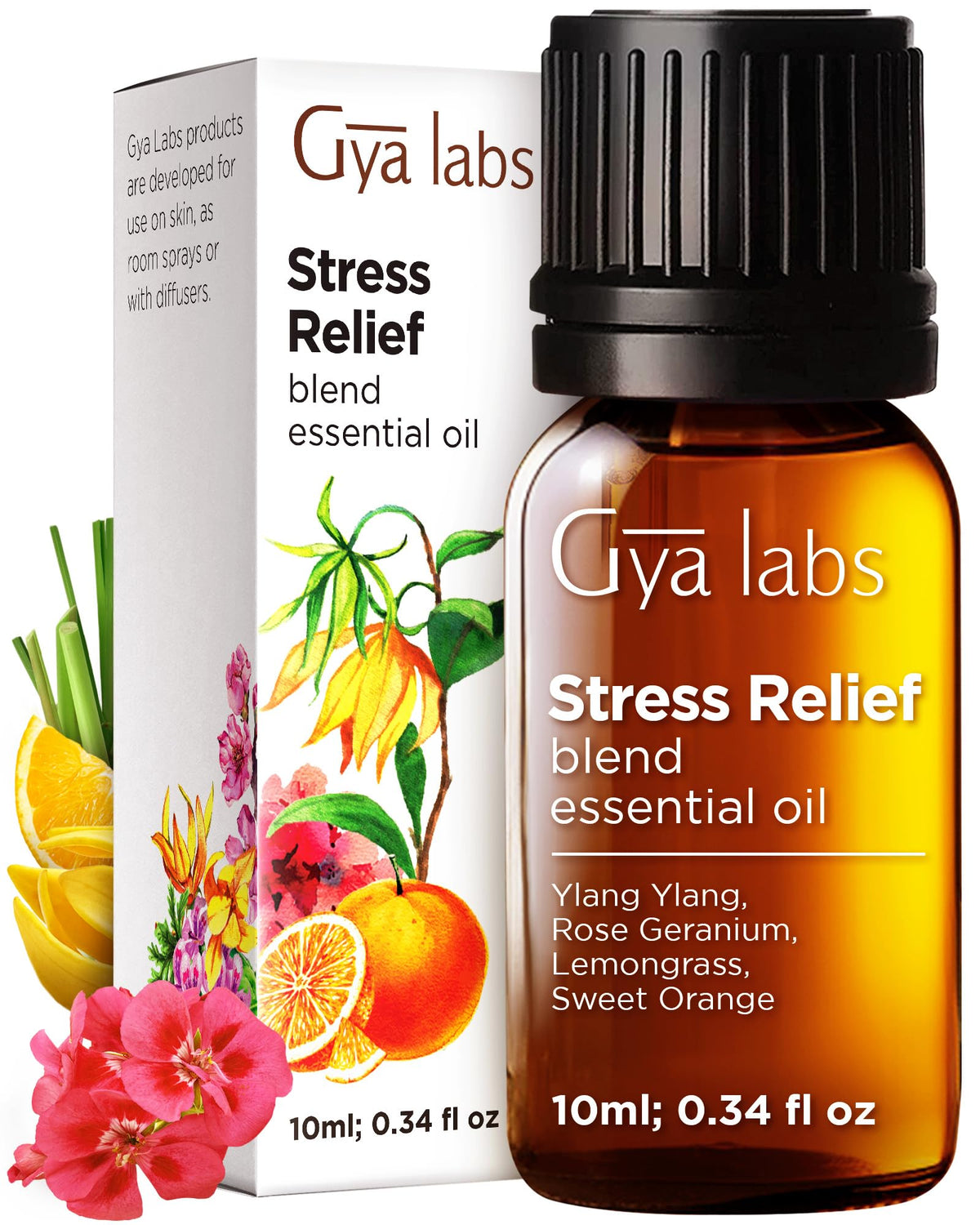 Gya Labs Stress Relief diffuser-blend for calming diffusion and peaceful home spaces.
