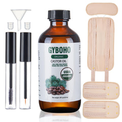 GYBOHO 8oz castor oil bottle ready for skin and hair care use
