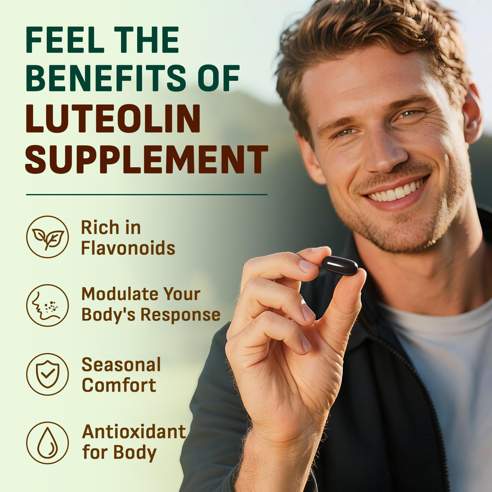 Gyumolics Luteolin blend label highlighting luteolin, rutin, and PEA.