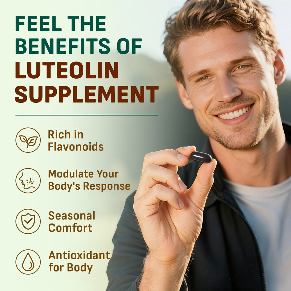 Gyumolics Luteolin blend label highlighting luteolin, rutin, and PEA.