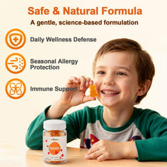 Gyumolics Quercetin Gummies for Kids with bromelain highlights gentle digestion benefits.