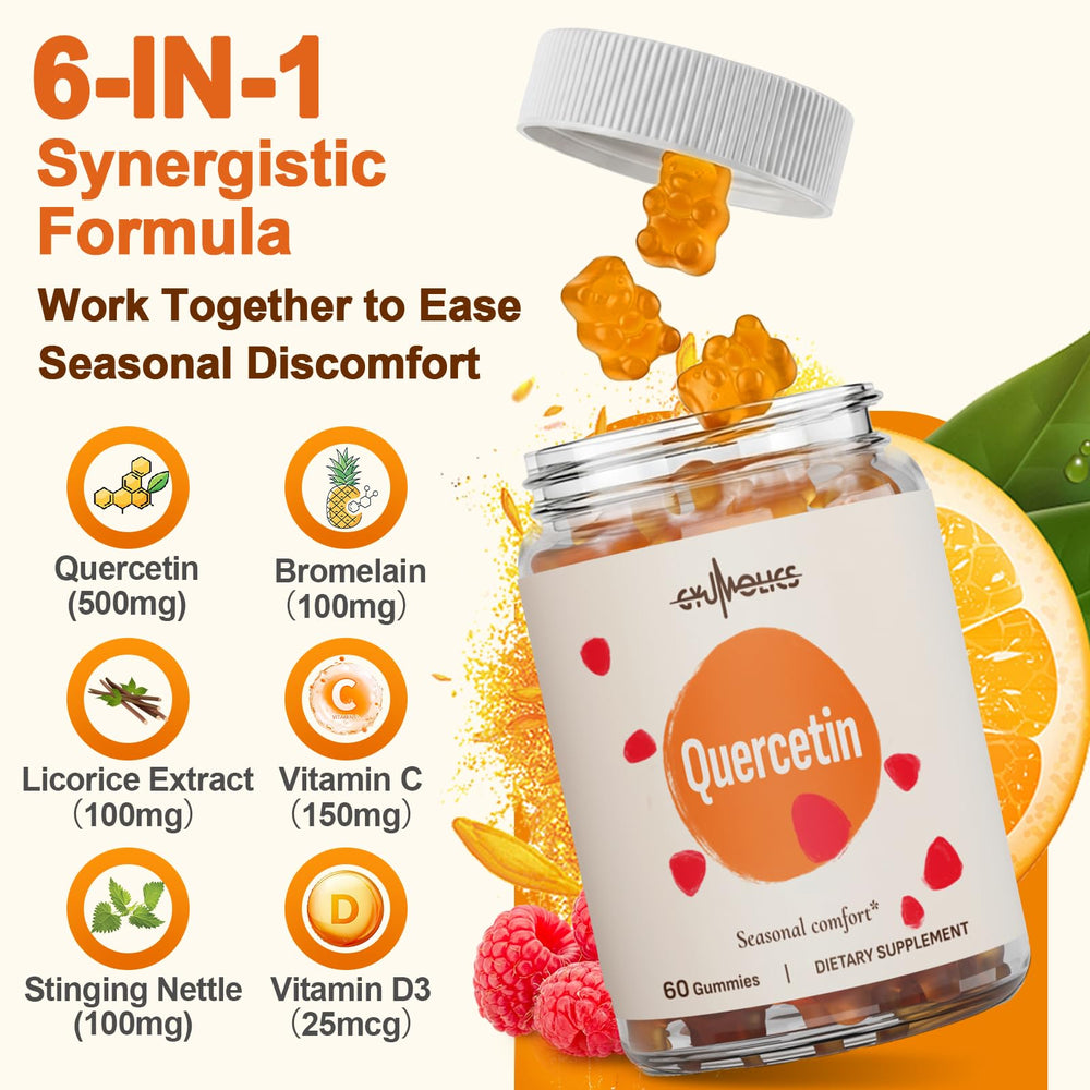 Gyumolics Quercetin Gummies for Kids closeup shows chewy texture and vibrant colors.