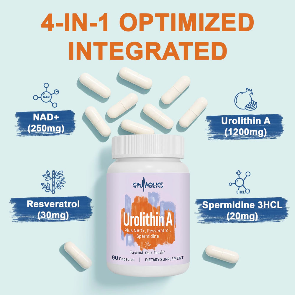 Gyumolics urolithin-a capsules close-up shows potent daily support.