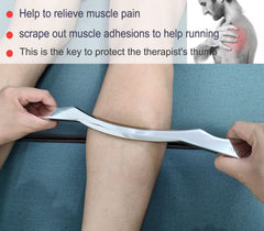 GYX COELE guasha double-edge top view showing dual bevels for versatile muscle work