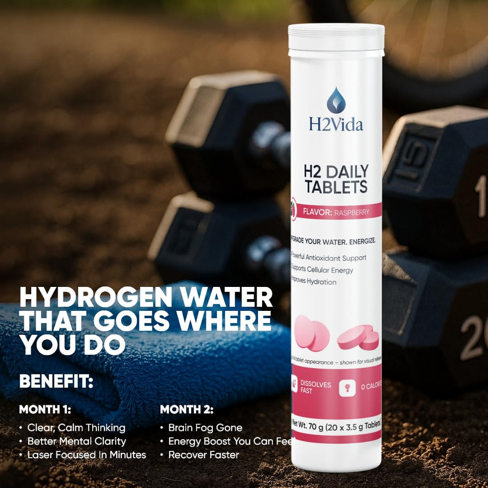 H2Vida tablets on kitchen counter ready for daily hydration