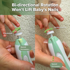 haakaa baby nail file LED green control-buttons highlight easy one-button operation
