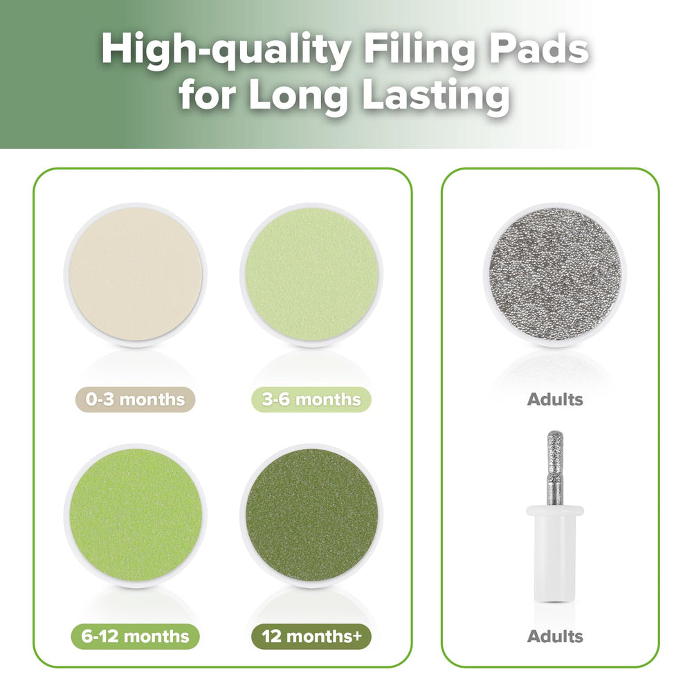 haakaa baby nail file LED green replacement-heads included