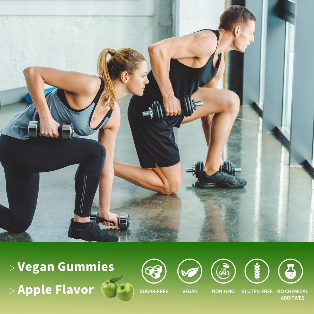Gym scene with HAAYI gummies, a convenient workout companion.